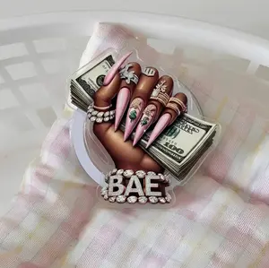 Luxury BAE Money Stack Phone Grip Magsafe, Pink Stiletto Nails & Diamond Jewelry Kindle Grip, Boss Babe Girl Grip Holder, Cartoon Phone Grip, Gift for Girls Boys