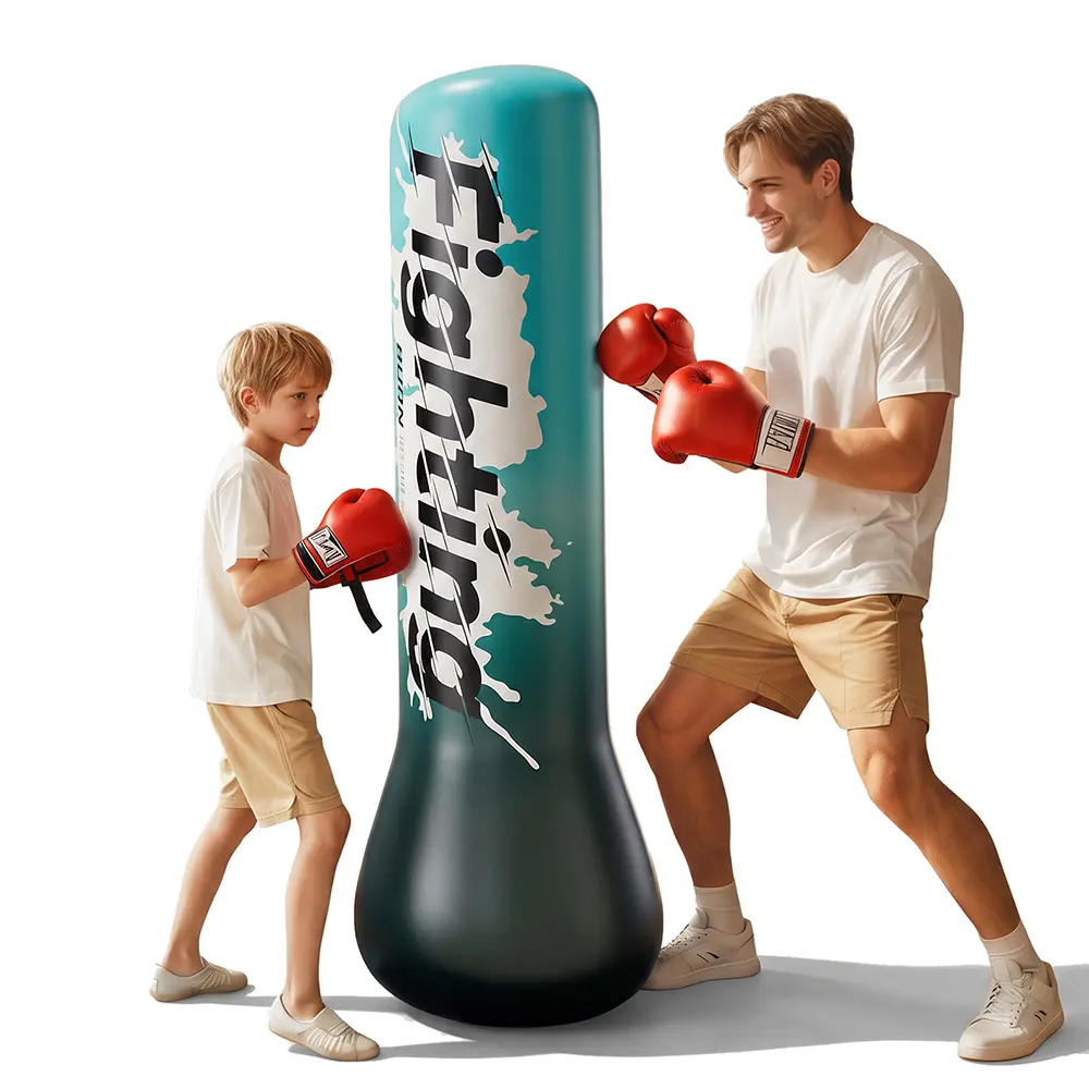 Fighting Parent-child Interaction Inflatable Punching Bag Foldable, 48/59 Inch Stable Inflatable Boxing Bag Set for Kids Toy Gifts for Boys and Girls