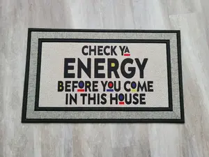 Check Your Energy Door mat  Non-slip Anti-skid