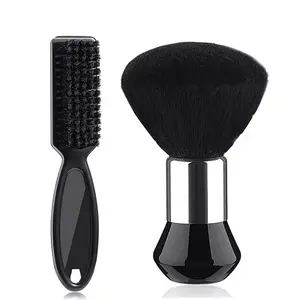 2pcs Haircut Brush, Soft Neck Duster Brush With Handle, Oil Head Brush, Cleaning Broken Hair Sweeper, Men's Hairdressing Tool For Home And Salon