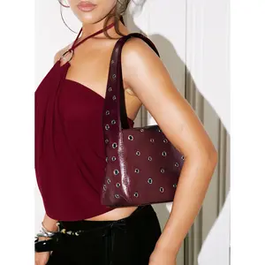 Dream Came True Eyelet Shoulder Bag Cherry