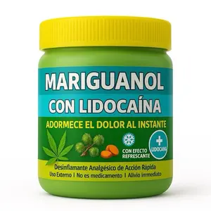 Extra Large 250G Mariguanol Extra Strength y Lidocaina  Balm 250g Fast Acting Muscle Joint Relief Uso Externo for Pain Relief Uso Externo para Dolor with arnica cream with lidocaine