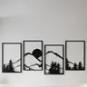 Landscape Pattern Wall Art, 4 Counts/set Metal Wall Decor, Artistic Wall Hanging Decor for Home Living Room Bedroom, Modern Home Decoration, Home Decor, Ornaments, Aesthetic Wall Decor, Decoration Items