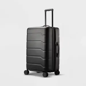 Hardside Medium Checked Spinner Suitcase Black - Open Story️ Hardside Medium Checked Spinner Suitcase Black - Open Story️