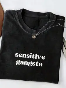 Sensitive Gangsta Quote T-Shirt Meme God Forbid L'm A Sensitive Gangster Graphic Tee,Im A Mommy Mamacita T-Shirt Gift For Hereaster Outfits Streetwear