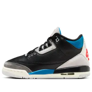 Air Jordan 3 Retro OG Rare Air GS Black Chile Red Neutral Grey Military Blue Sneakers