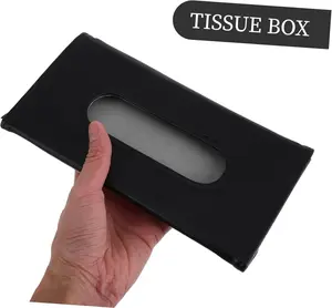 Car Tissue Holder Slim Sun Visor Napkin Dispenser PU Leather Backseat Tissue Case Hanging Paper Towel Case Auto Tissues Box for Cars Trucks Car Interior Accessories