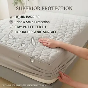 Waterproof Bed Sheet Protector, Queen Size, Contemporary Style, No Pillowcase Included, Comfortable & Skin-Friendly, Quilted Mattress Protector