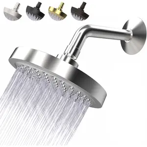 High  Shower  - Anti-Clogging  Nozzles - 2.5 GPM Removable Restrictor - Easy to Clean Adjustable Replacement - easy to install with Plumbers Tape - 6 inch - Classic Chrome Finish