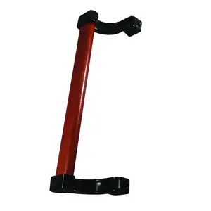 Sliding Patio Wood Door Handle with 8-1/2" Hole Spacing w/ Black Brackets (DH-190-BLACK)