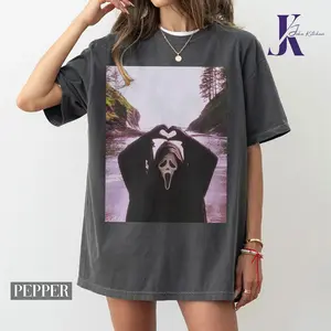 Vintage Ghostface Scream Halloween Shirt, Heart Hands Scream Shirt, Spooky Season, Scary Movie, Horror Movie Shirt, Halloween Graphic Tee, Halloween Party, Trick or Treat, Fall Season, Halloween Gift Top Womenswear
