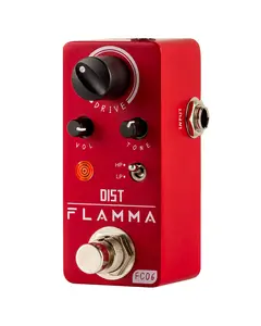 FLAMMA FC06 Distortion Guitar Pedal Electric Guitar Effects with 2 Modes: Boost & Drive (HP/LP), Mini Analog Guitar Pedal, True Bypass
