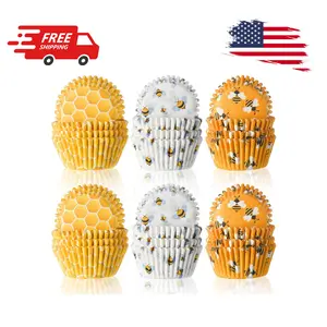 300 Count Honey Bee Cupcake Wrappers, Yellow Cupcake Liners