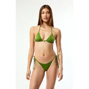 Pacsun Women's Green Summer Shine Side Tie Bikini Bottom