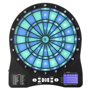 Electronic Dart Board, LED-Illuminated Target Dartboard with 48 Games & 500+ Variations, Includes 6 Dart Shafts with Flights & 50 Soft Tips, Cricket Scoring LCD Screen - Supports Up to 8 Players