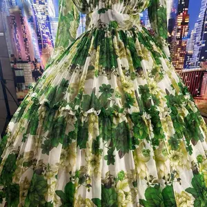 - ሽፎን (Shifon/Chiffon) በኢትዮጵያና ኤርትራ ባ Elegant Floral Print, Long Sleeve, Ruffle Hem, Perfect for Summer Events