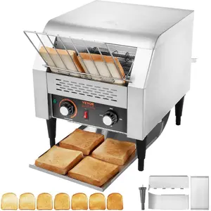 VEVOR Commercial Conveyor Toaster, 450 Slices/Hour Conveyor Belt Toaster, Heavy Duty Stainless Steel Commercial Toaster Oven, Electric Restaurant Commercial Toaster for Toast Bun, Bagel, BreadVEVOR Super Brand Day