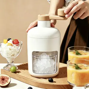 Manual Ice Shaver with Free Ice Tray, Compact Non-Electric Snow Cone Maker,Hand Crank Ice Crusher for Home Use, DIY Shaved Ice Machine