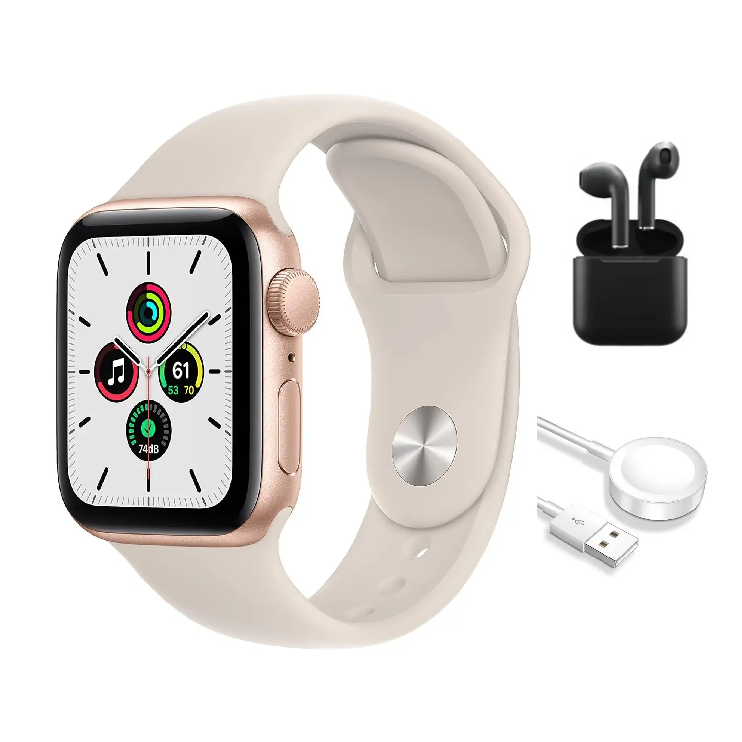 Refurbished Apple Watch SE (2020) 1st Gen (GPS + Cellular) Good Condition with Wireless Earbuds & 1 Year Warranty