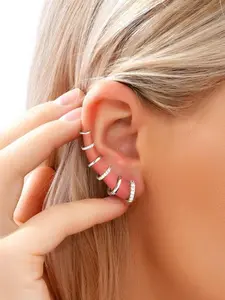 6-piece Cubic Zirconia Decorative Earrings Set, Earring Stack, Elegant Sparkling Zirconia Jewelry for All Occasions, Fashion Accessories for Women, Perfect Gift Choice