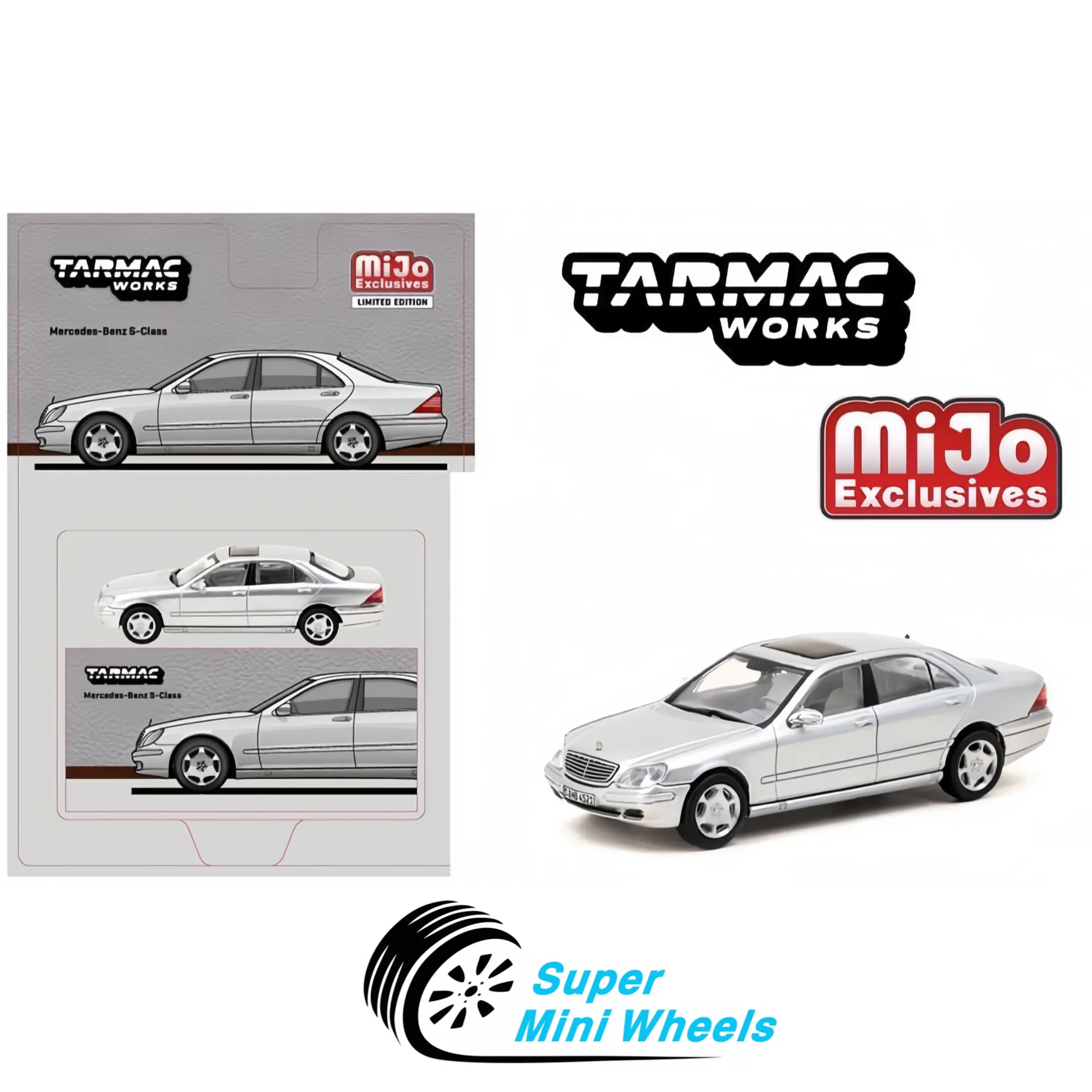 Tarmac Works 1:64 Mercedes-Benz S Class – Brilliant Silver Metallic