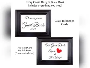 Wood Insert Drop Box Guestbook Frame with Custom Monogram