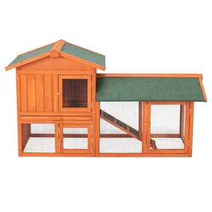 61" Wooden Chicken Coop Hen House Rabbit Wood Hutch Poultry Cage Habitat outdoor backyard farm garden