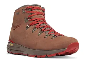 Mountain 600 Men's Waterproof Hiking Boot Brown/Red Vibram Outsole for Rugged Terrains Enhanced Performance Waterproof Design Superior Traction