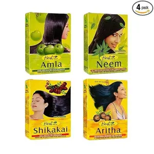 Ayurvedic Hair Care Pack Set Brahmi Amla Shikakai Reetha Organic Blend Eco Friendly Resealable Pouch for Hair Growth Strength Volume Shine Conditioner