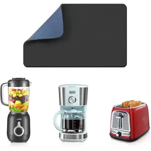 12"x8" Small Appliance Slider, Appliance Sliders for Kitchen Appliances, 360? Rotating Sliding Tray for Coffee Maker, Heat Resistant Mat Cut to Fit Stand Mixer Air Fryer Microwave, Blue