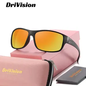 DriVision Unisex Casual Elegant Full Frame Sunglasses Sporty-looking Square Frame Polarized Sunglasses UV400