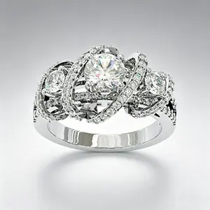 Jzora 3 Stone Moissanite Engagement Ring for Women,Wedding Ring, Bridal Set, Gift for Mother's Day