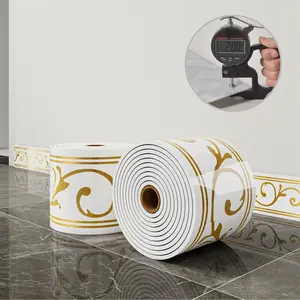 1 roll, 197 inches x 3.94 inches, large thickened version, European-style marble tile panel wallpaper, self-adhesive PVC faux brick, peel and stick, DIY removable with no residue, waterproof, wear-resistant, long-lasting