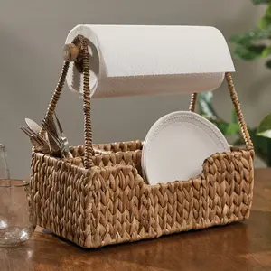 Water Hyacinth Paper Towel Holder & Caddy