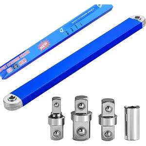 Zero Degree Offset Extension Wrench - Reach Into Tight Spots Easily with This 15-Inch Impact Extension Tool - Includes 3 Drive Adapters, Perfect for Automotive Repair