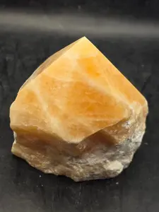 Orange calcite polished top point! 1 pound, 3.1 inches tall, 2.7 inches wide