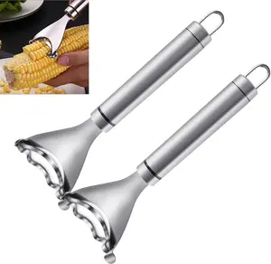 [Buy one get one free]Stainless Steel Corn Peeler – Corn on the Cob Stripper Tool – Durable & Efficient Kernel Remover Tool – Easy to Use Kernel Cutter - Dishwasher Safe Kitchen Gadget  SummerVibes