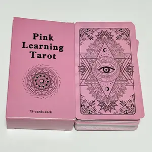 Pink Learning Tarot cards 78 Pcs Tarot deck with Keywords English Version Board games