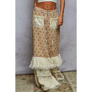 Samantha Ruffle and Gauze Floral Pants