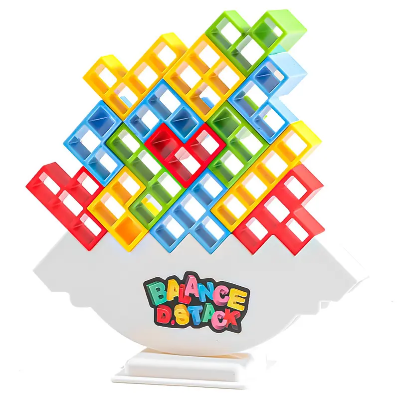 1Set Balance Tower Game: Fun Stacking Tower Challenge - Family Party Board Game with Wobbly Base, Strategy & Quick Reflexes - Party Game Night, Birthday Party, Family Game Nights - Perfect for Festive Gatherings & Travel Entertainment - Challenging Fun