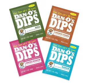 Dan-O’s Dips Variety Pack (4 Pack) – Ranch, Mexi-Ranch, French Onion & Dill Dip Mixes – All-Natural Seasoning Packets – Just Add Sour Cream or Greek Yogurt – No Artificial Ingredients