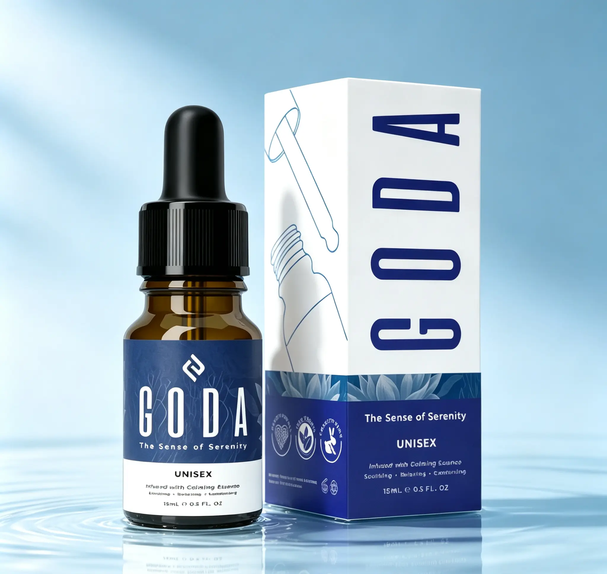 GODA Serenity Mini Unisex Perfume 15ml (0.50 fl oz), Calming Floral Woody Fragrance with Lavender & Chamomile, Vegan Cruelty-Free Relaxing Scent for Men & Women