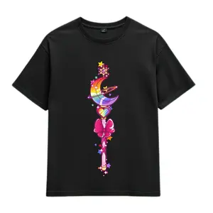 Sailor Moon Magic Wand T-Shirt – Rainbow Magical Girl Graphic Tee, Soft Cotton Blend Shirt, Cute Anime Apparel for Men & Women, Anime Collector Gift