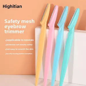 Beginner Eyebrow Shaving Blade Safety Eyebrow Razor Straight Handle Anti-Scratch Unisex Eyebrow Shaver Makeup Cosmetic Net-Free Bulk Pink 1 Pcs