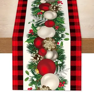 Vikam Christmas Table Runner, Festive Home Decor, Elegant Room Aesthetic Decoration, Perfect for Holiday Parties & Dining Tables