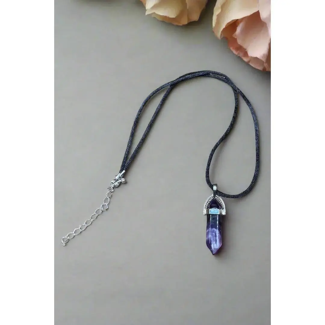Violet Veil Necklace - Gold Plated Genuine Amethyst Obelisk Pendant on Delicate Chain for Layering & Gifting