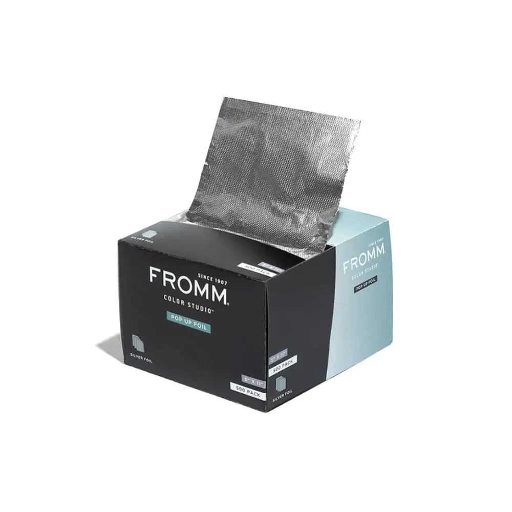 FROMM Haircare Embossed Grip Aluminium Foil - 5x11in 500 Pre-Cut Foils, Better Grip on Hair, Consistent Size, Salon-Use for Balayage Highlights, Greenhouse & Seed Starter Compatible, Lightening