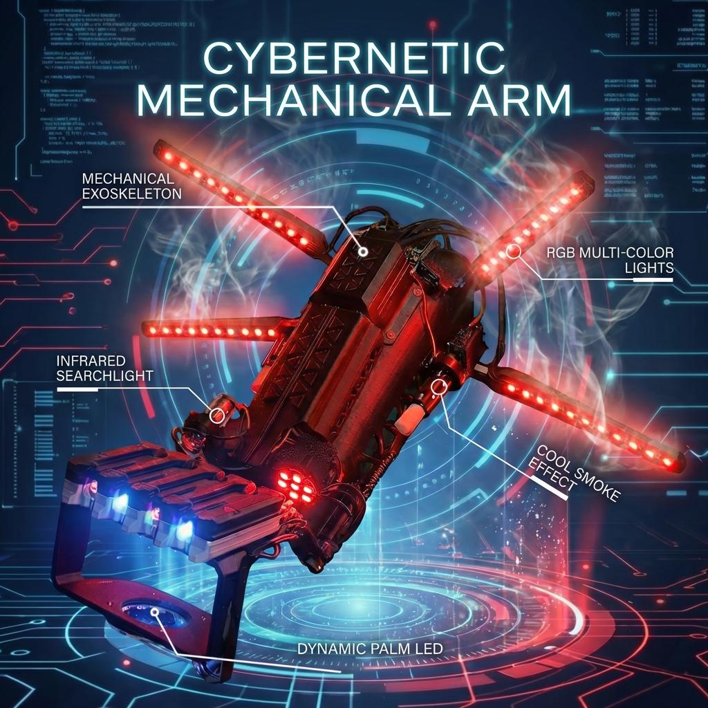 Dimensions Toys Cyberpunk-inspired LED Genos Cyber mechanical arm, 11.8 inches.Handmade cosplay anime toys, home décor, and stress-relieving toys are suitable for anime lovers and festive partiesCreative toys available in the US. Dimensions Toys Cyberpunk-inspired LED Genos Cyber mechanical arm, 11.8 inches.Handmade cosplay anime toys, home décor, and stress-relieving toys are suitable for anime lovers and festive partiesCreative toys available in the US.