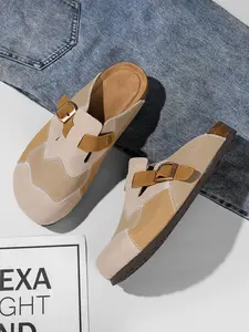 Unisex Birk Sandals, Comfortable Patchwork Design, Casual All-Season Shoes, Perfect Gift, Easy to Match, Durable and Soft Material