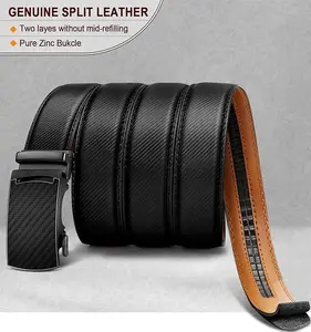 black for Belt Men, Sliding Ratchet Belt Genuine Leather For Gift Mens Dress Pants Oxfords,Size Adjustable